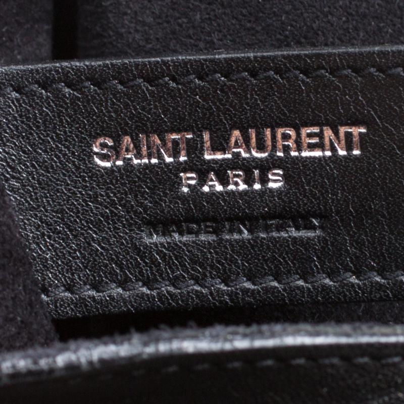 Saint Laurent Black Leather Fringed Anita Crossbody Bag 6