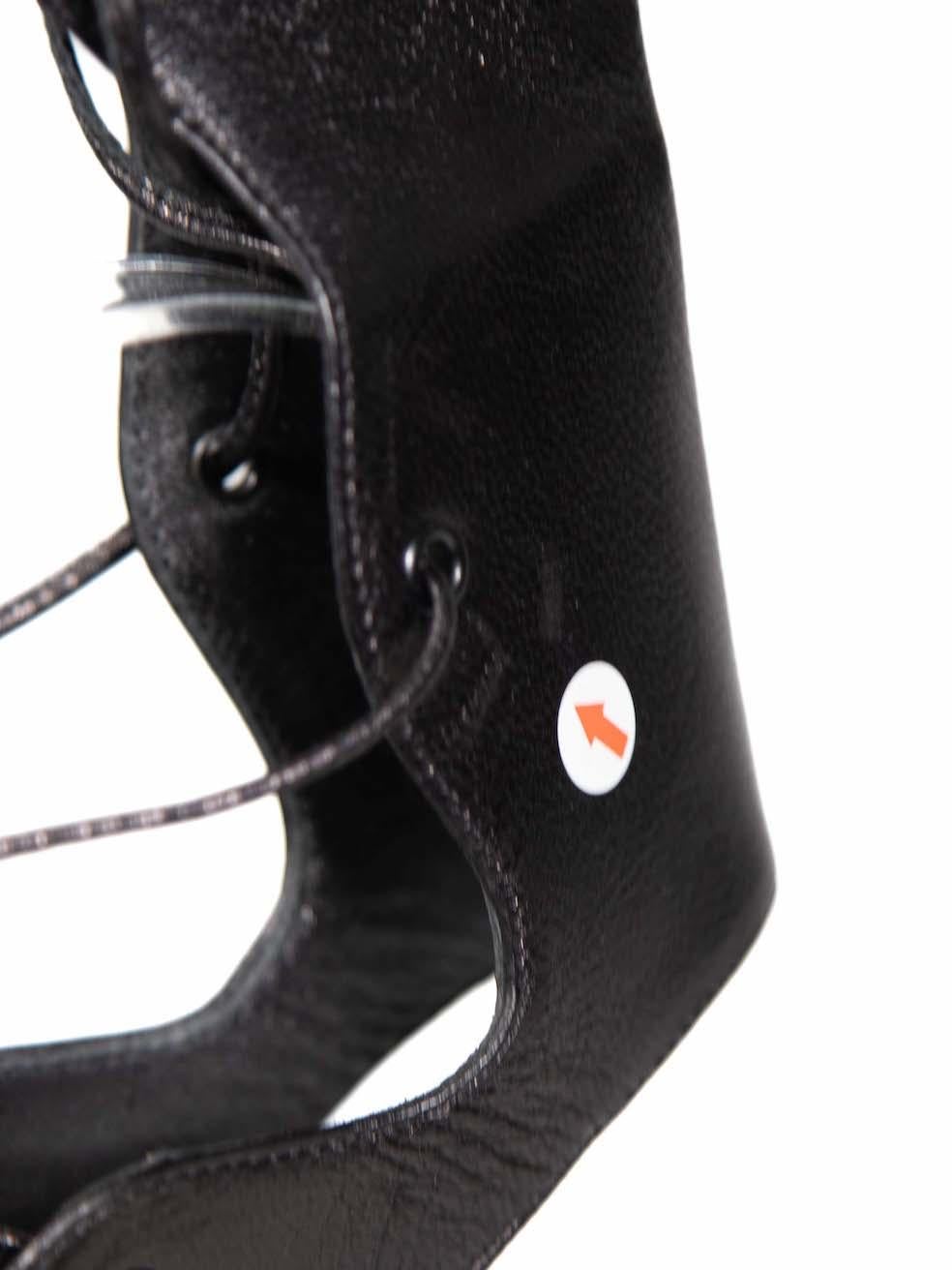 Saint Laurent Black Leather Gladiator Sandals Size IT 39 For Sale 1