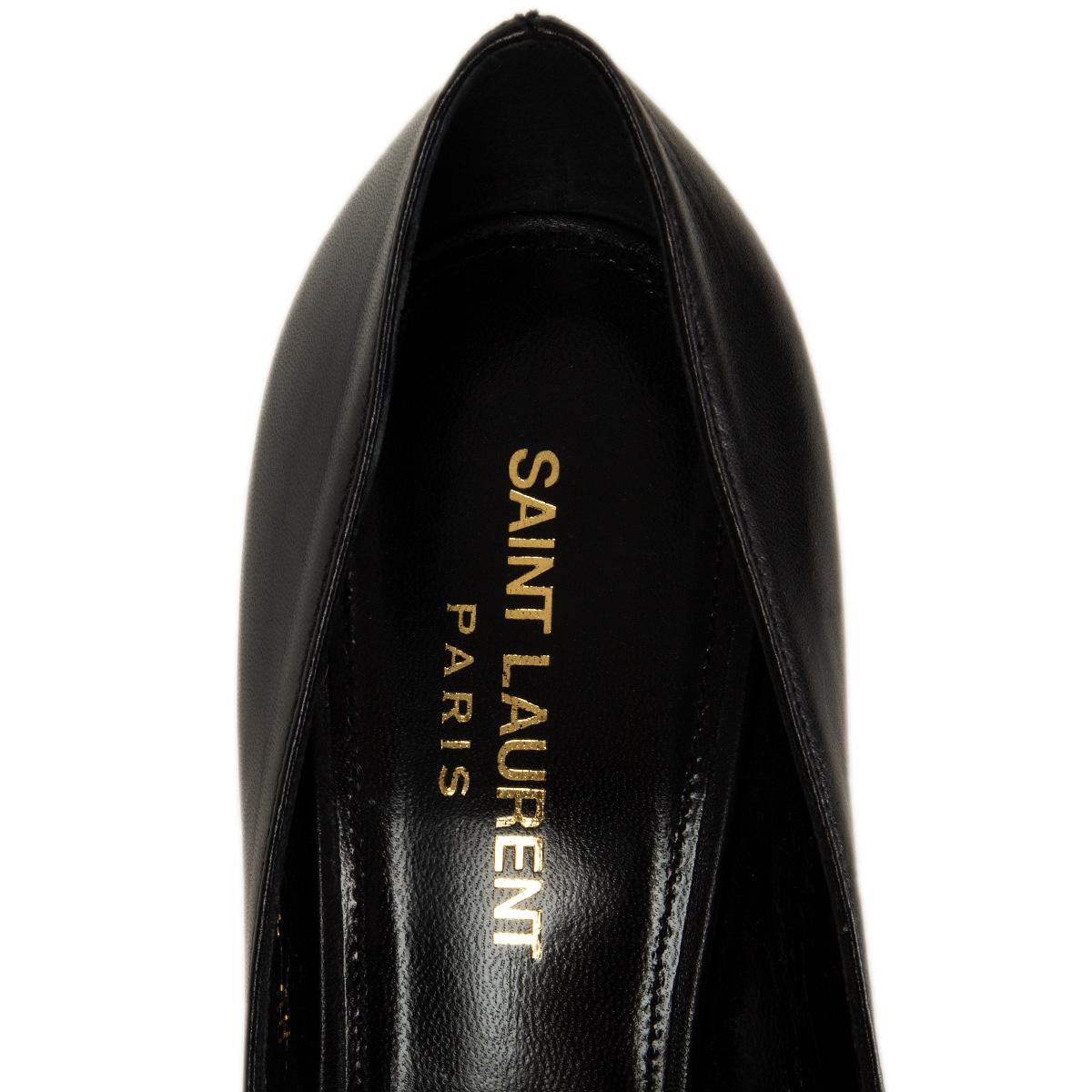 SAINT LAURENT Schwarzes Leder & Gold YSL OPYUM Pumps Schuhe 37 im Zustand „Neu“ in Zürich, CH