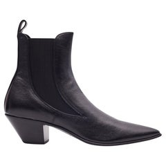 Saint Laurent Black Leather Heeled Chelsea Boots (Eu 44) Mens