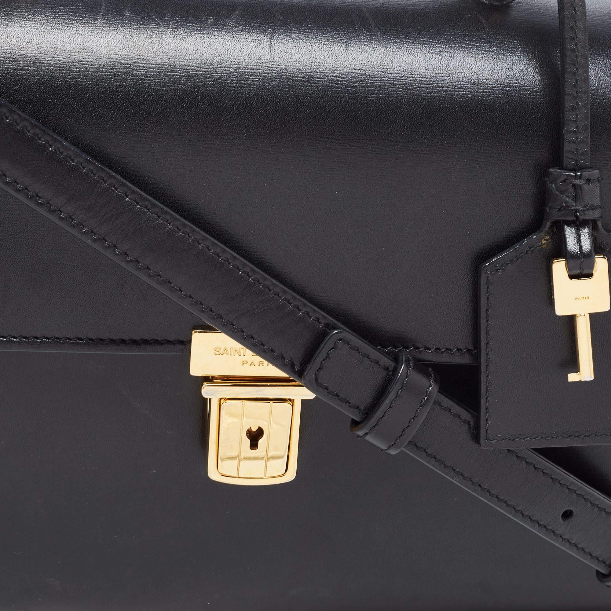 Saint Laurent Black Leather High School Top Handle Bag at 1stDibs