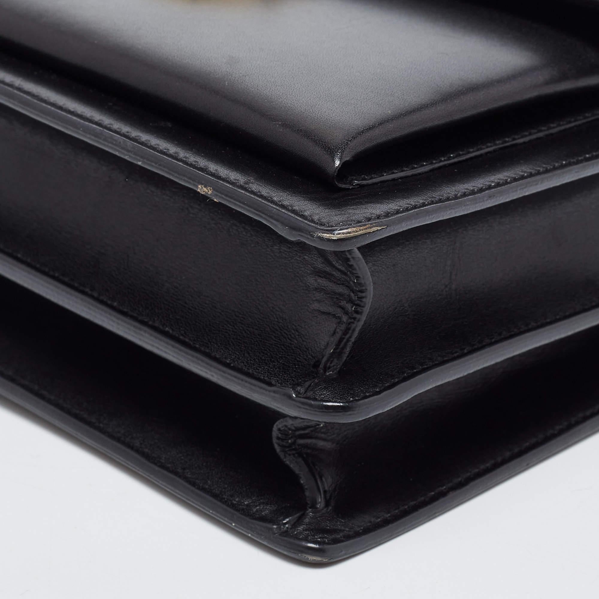 Saint Laurent Black Leather High School Top Handle Bag 10