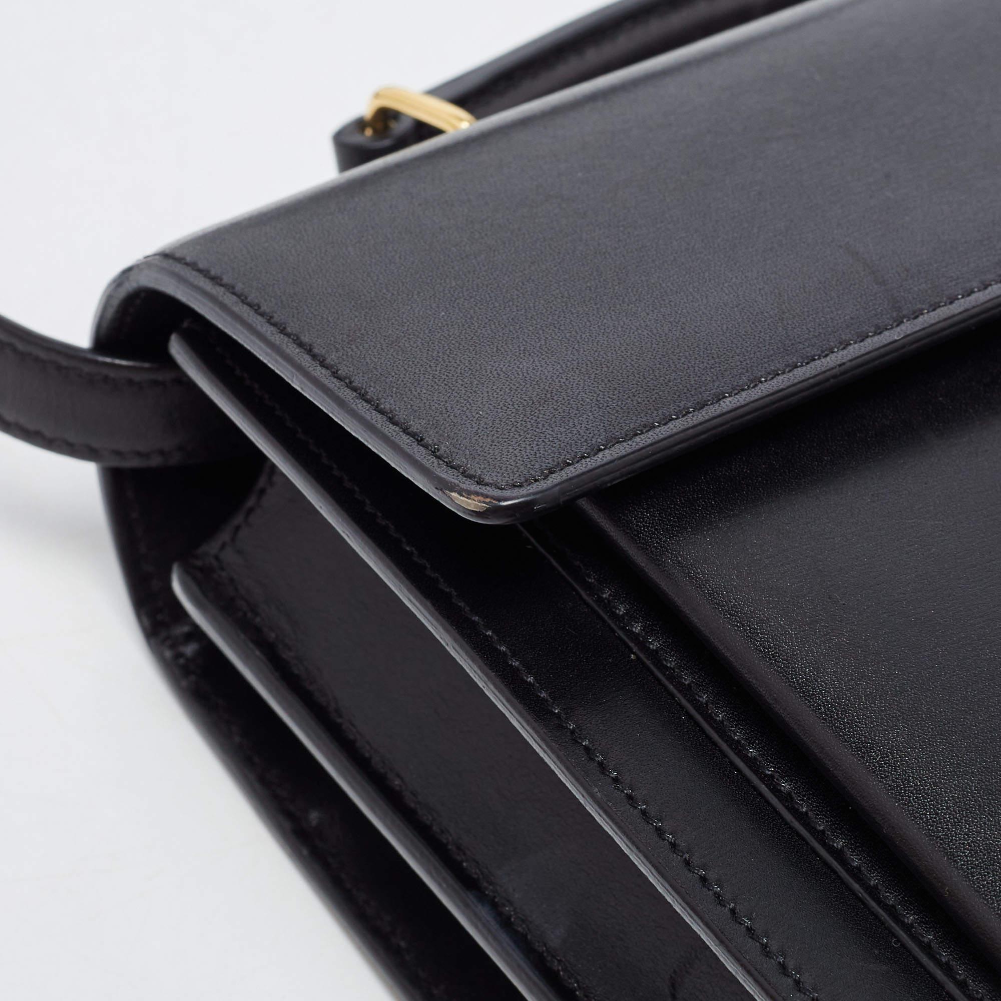 Saint Laurent Black Leather High School Top Handle Bag 12