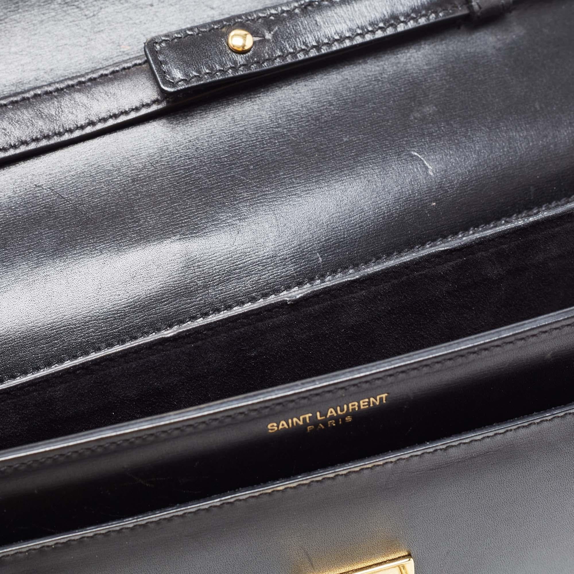 Women's Saint Laurent Black Leather High School Top Handle Bag