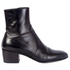 SAINT LAURENT black leather JAMES Ankle Boots Shoes 38
