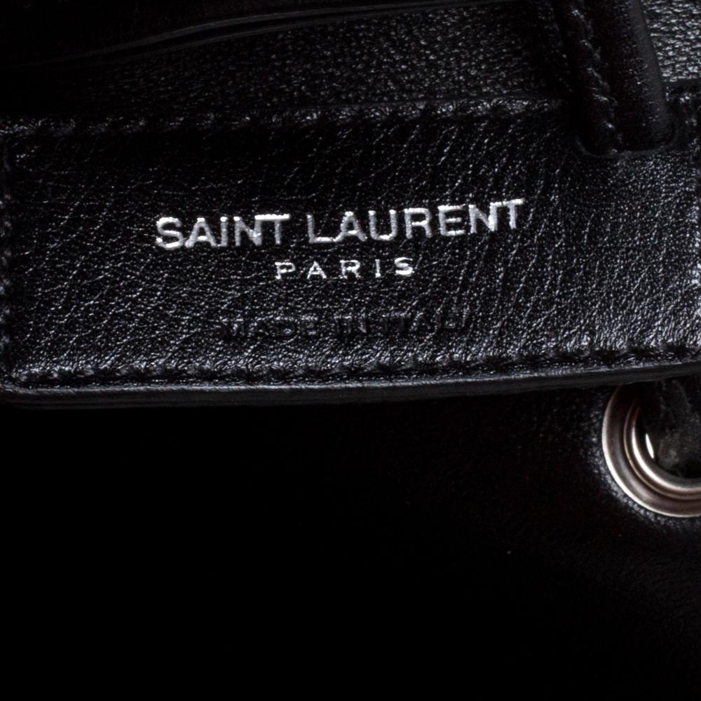 Saint Laurent Black Leather Jen Bucket Crossbody Bag 3