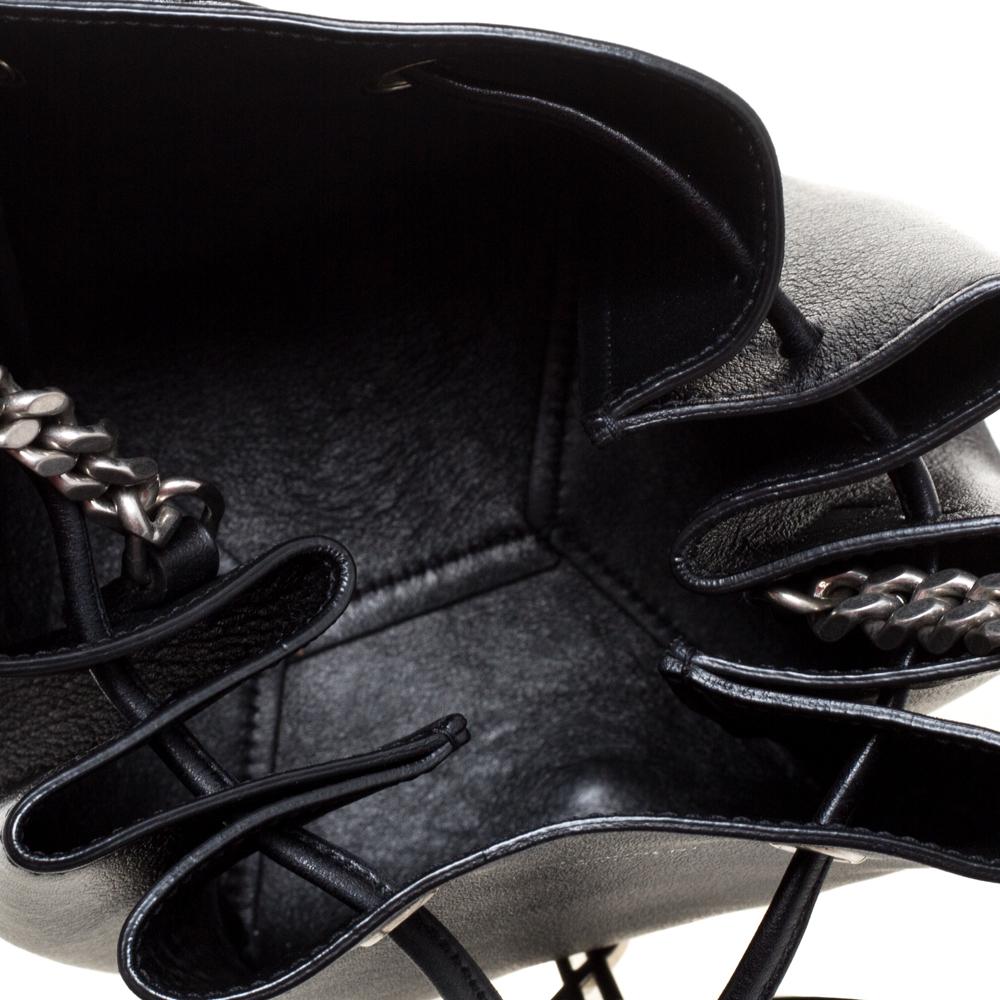 Saint Laurent Black Leather Jen Bucket Crossbody Bag 5