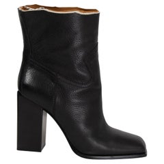 SAINT LAURENT black leather JODIE 105 WESTERN Ankle Boots Shoes 40