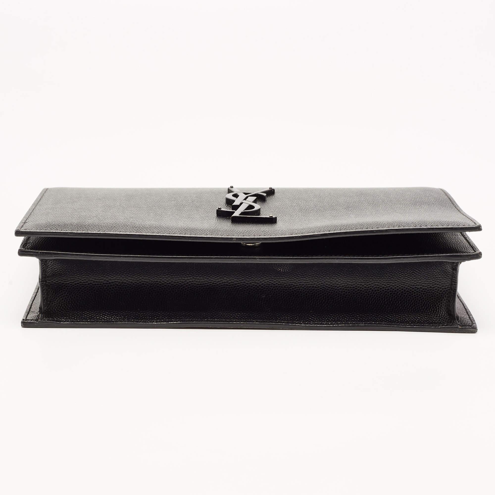 Clutch Kate in pelle nera di Saint Laurent in vendita 8