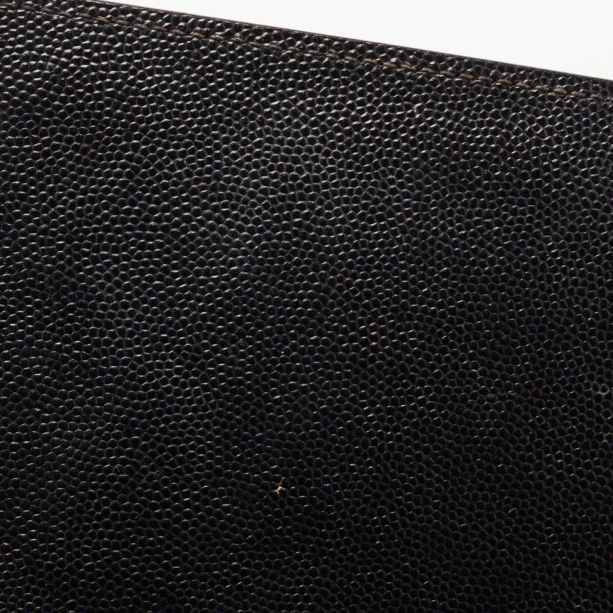 Saint Laurent Black Leather Kate Clutch For Sale 14