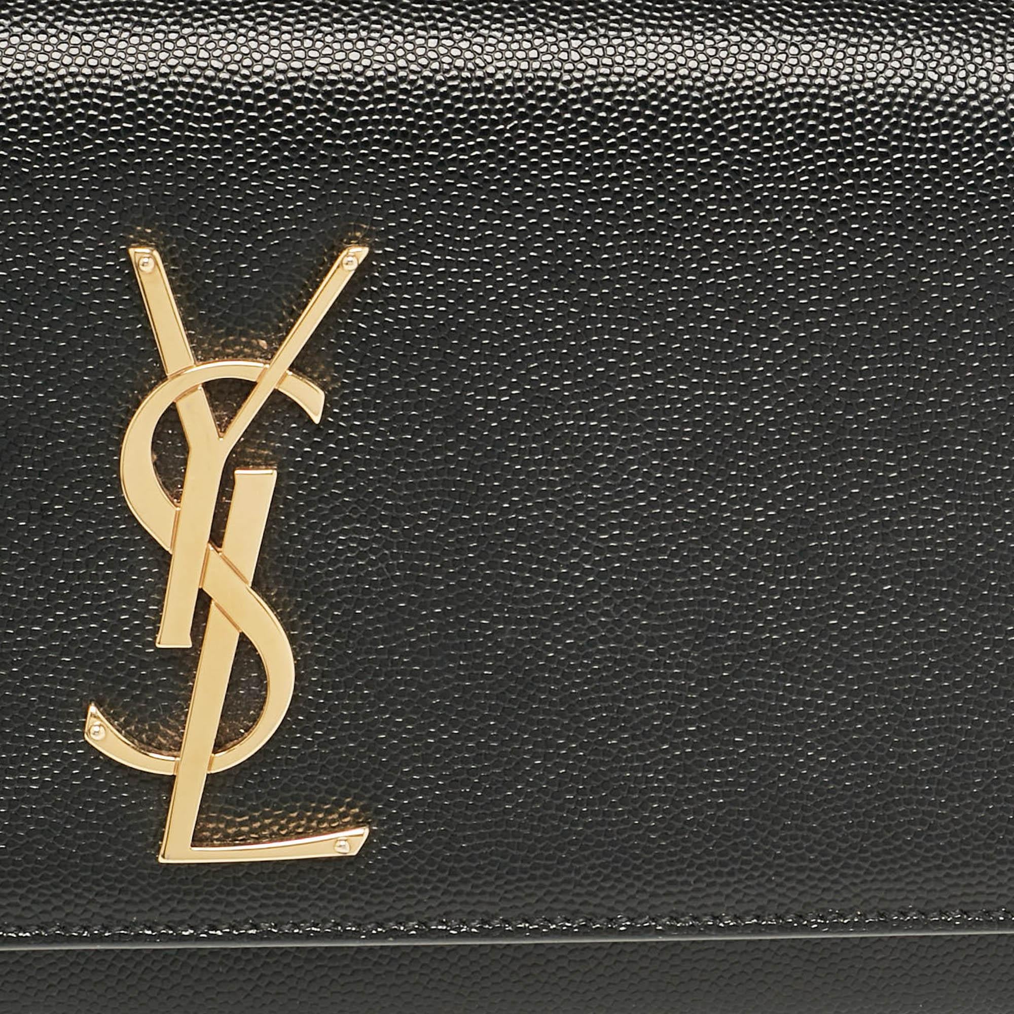 De las mujeres Saint Laurent Clutch Kate de piel negro