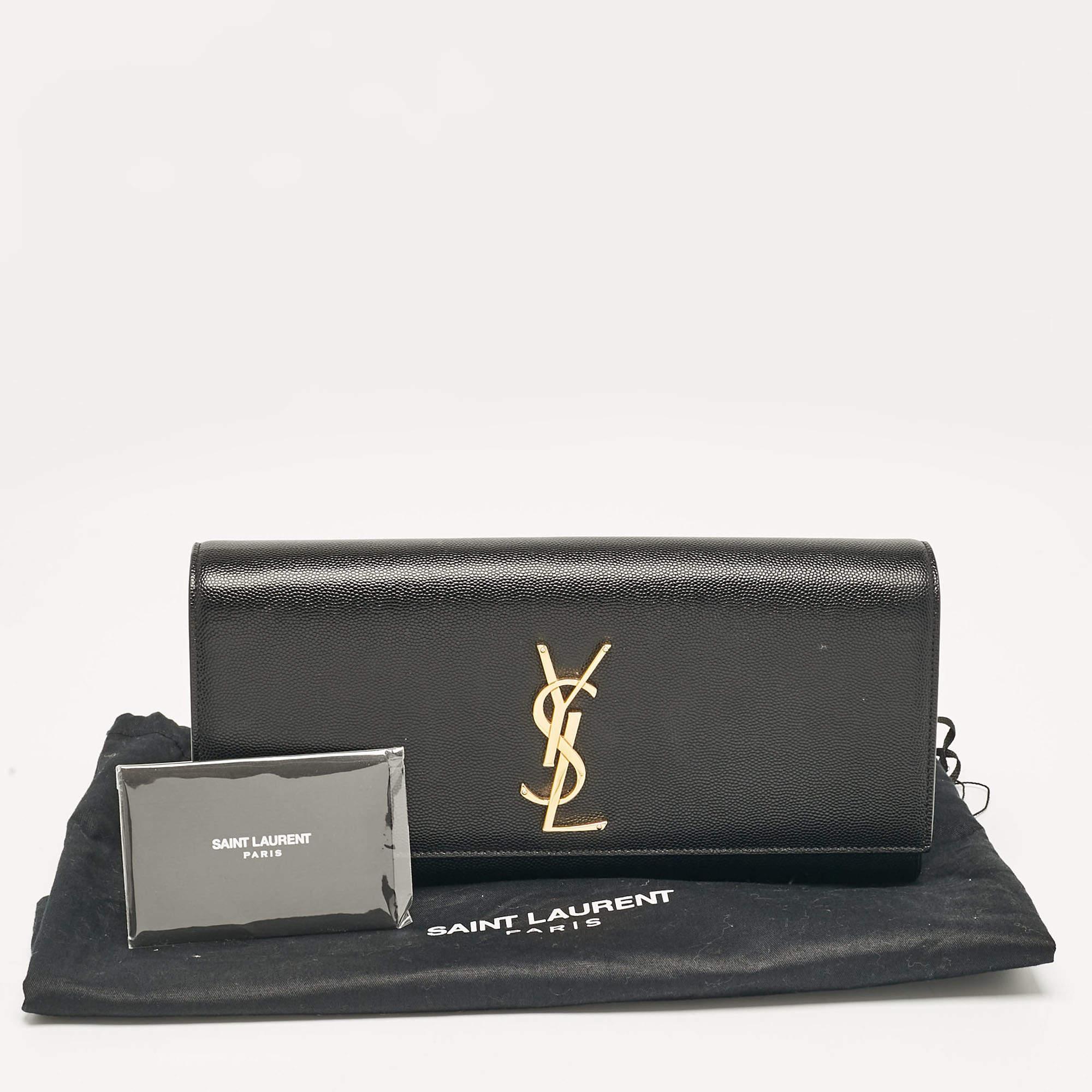 Saint Laurent Clutch Kate de piel negro 1