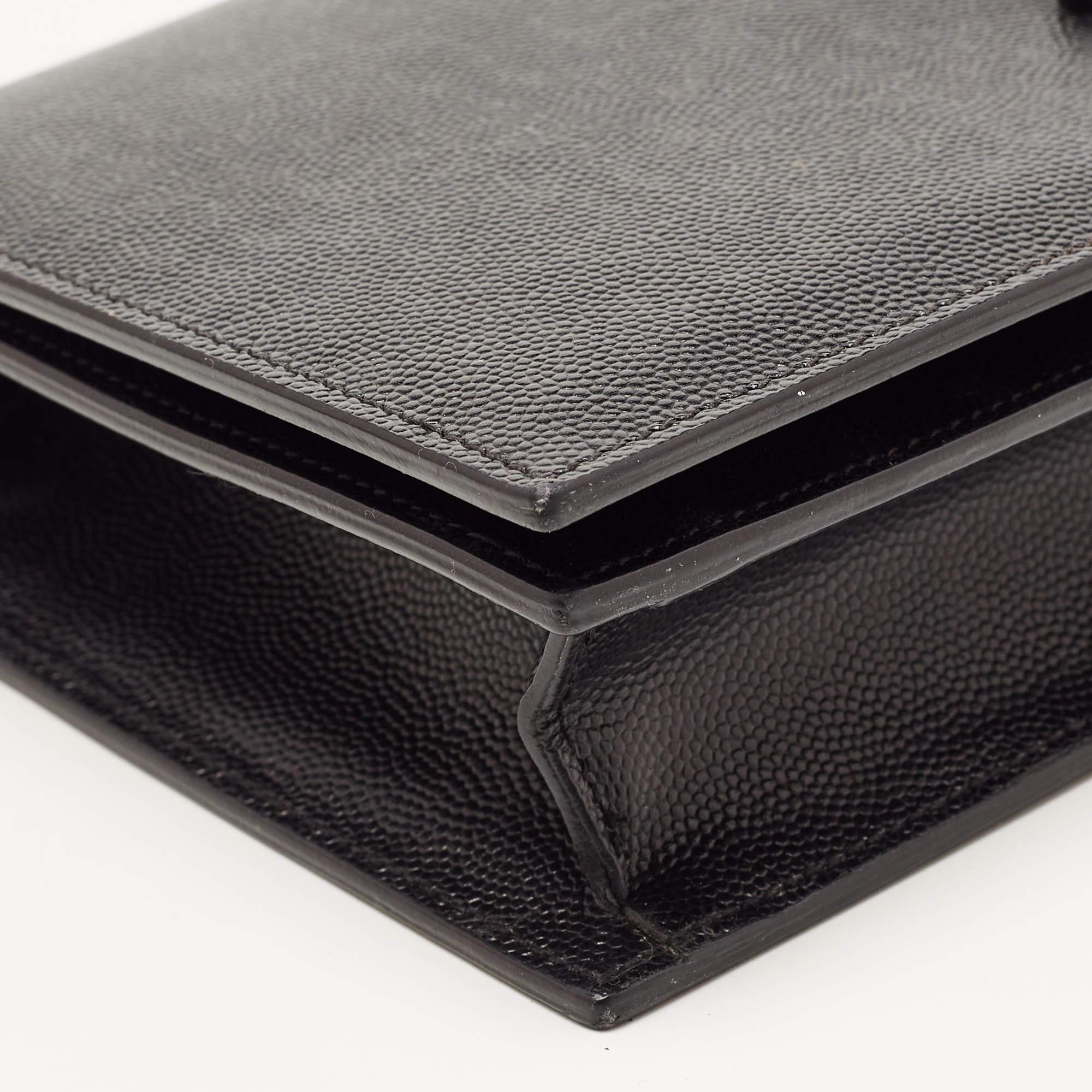Clutch Kate in pelle nera di Saint Laurent in vendita 1