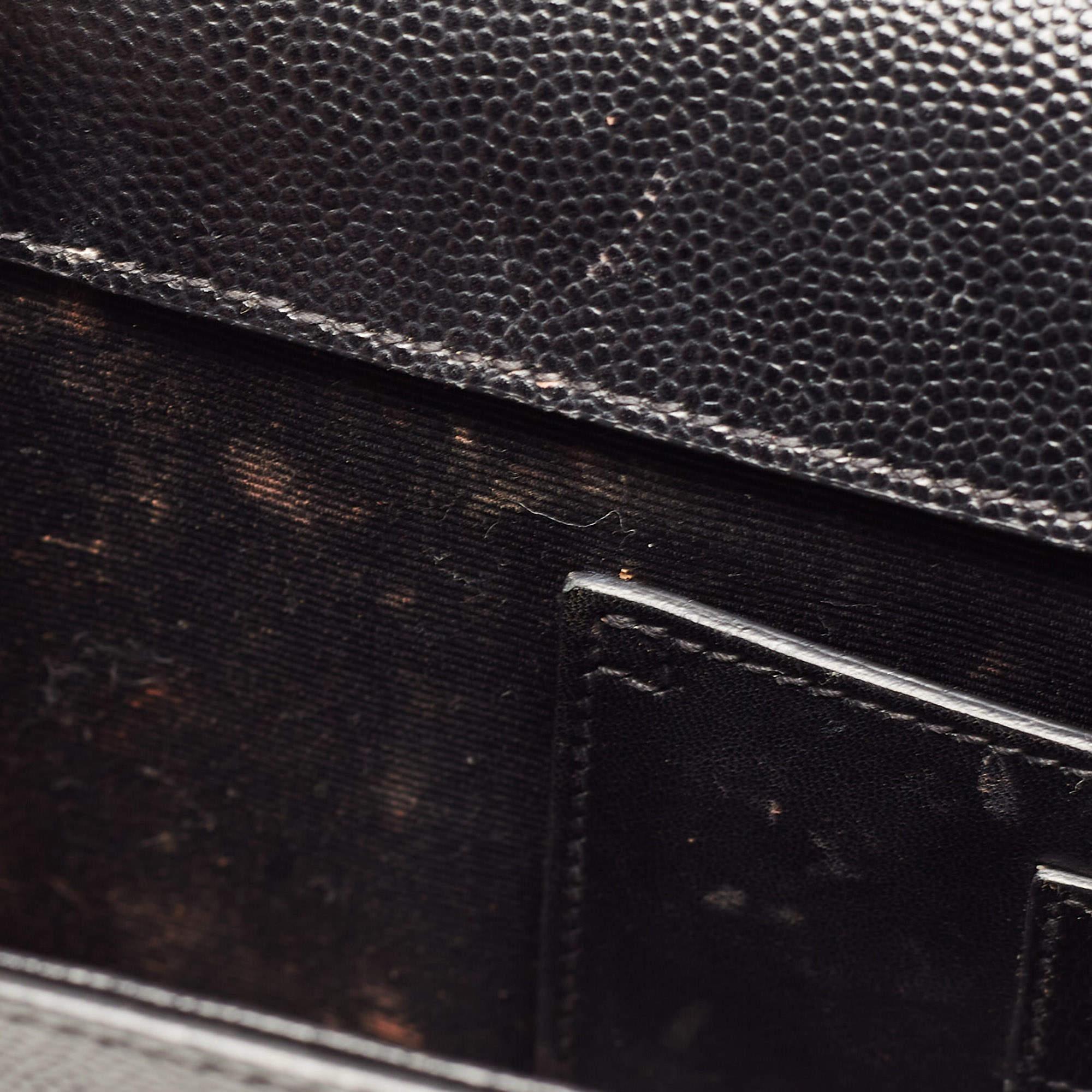 Saint Laurent Black Leather Kate Clutch For Sale 3