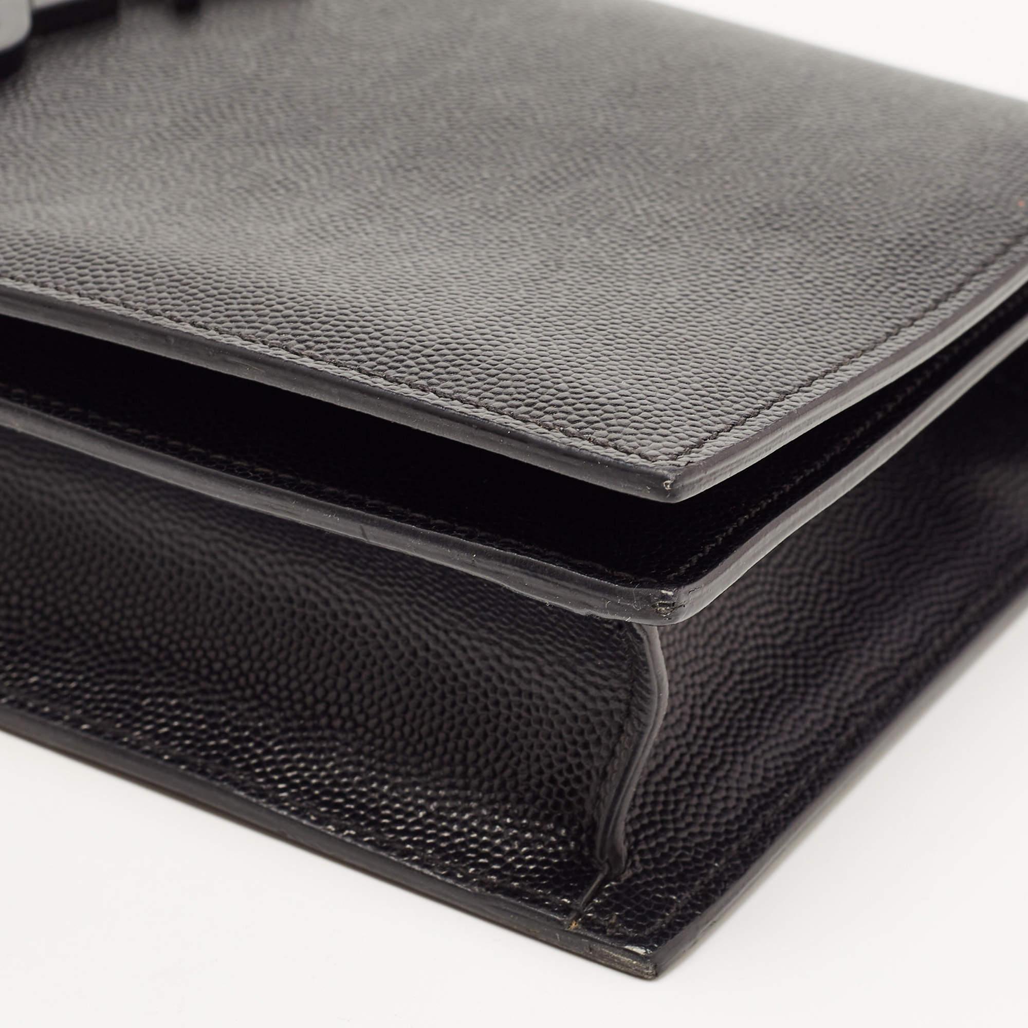 Clutch Kate in pelle nera di Saint Laurent in vendita 2