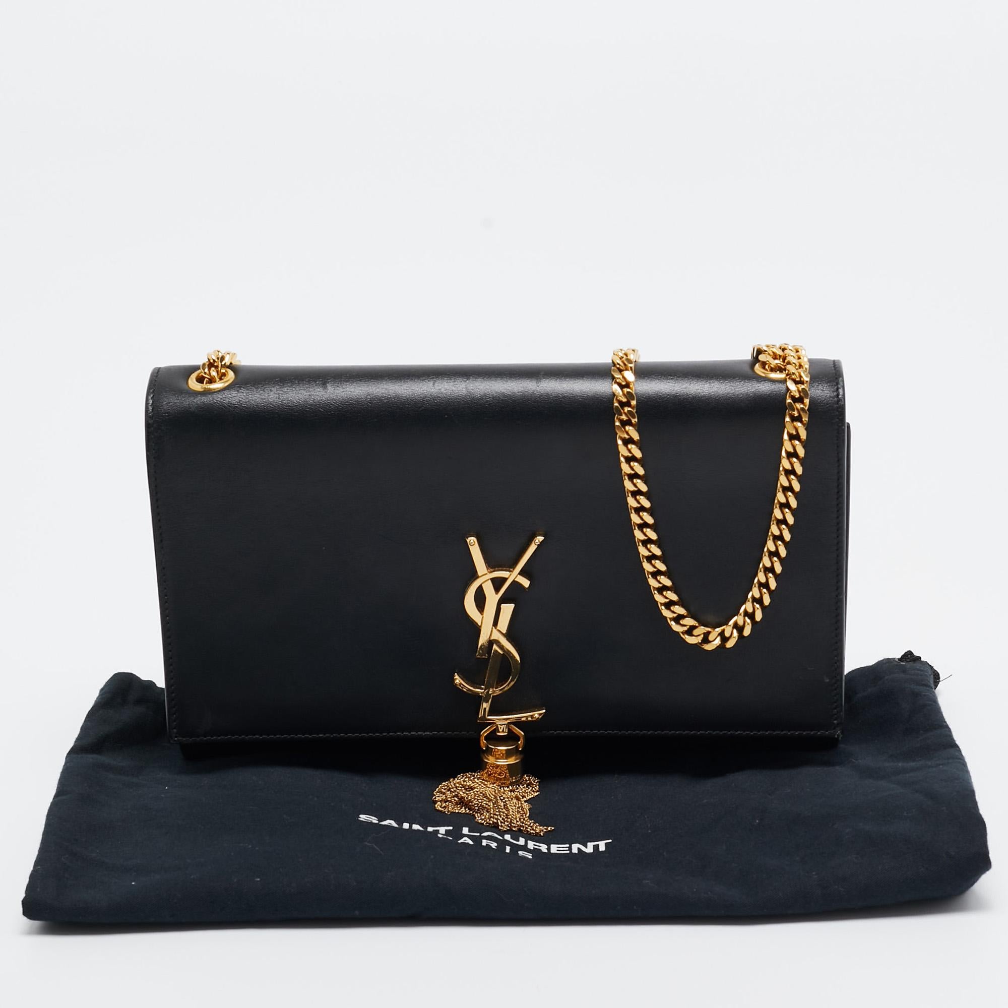 Saint Laurent Black Leather Kate Tassel Shoulder Bag 6
