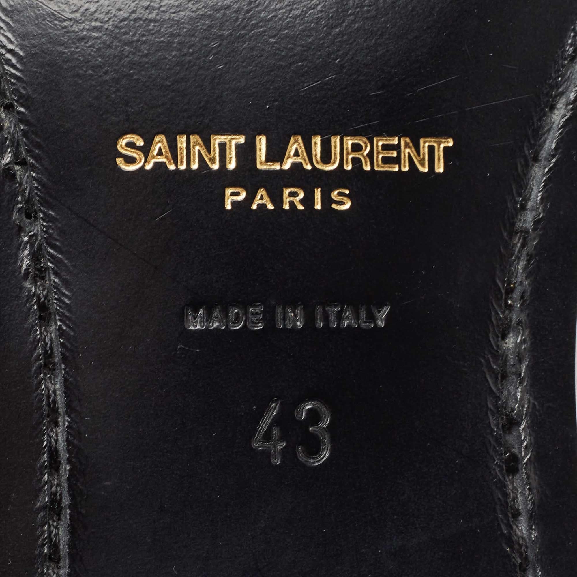 Saint Laurent Black Leather Lace Up Derby Size 43 5