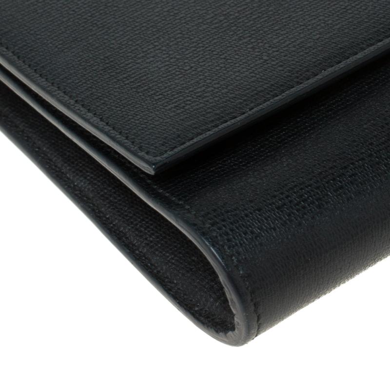 Saint Laurent Black Leather Large Chyc Clutch 6