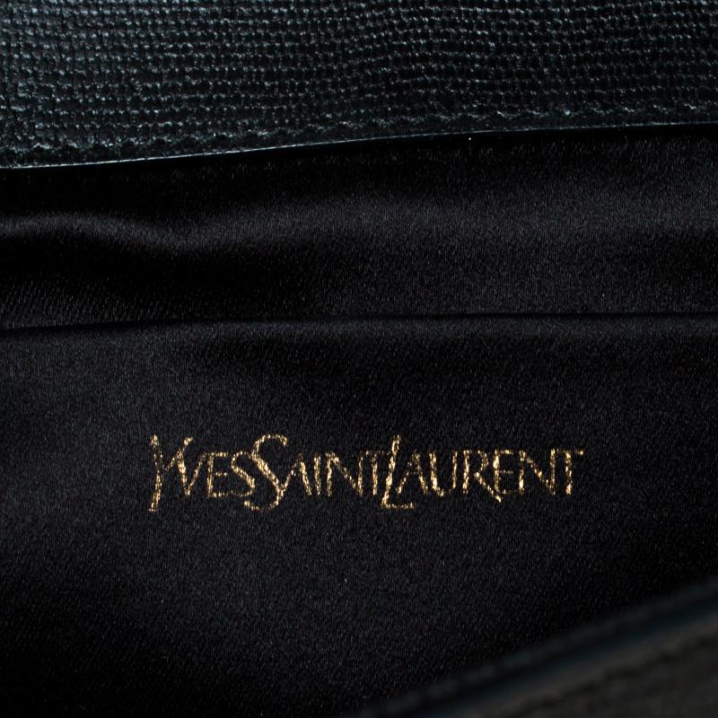 Saint Laurent Black Leather Large Chyc Clutch 1