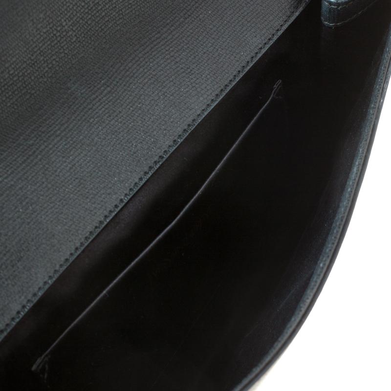 Saint Laurent Black Leather Large Chyc Clutch 2