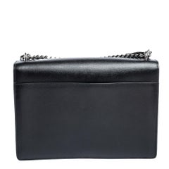 Saint Laurent Schwarze große Sonnenuntergangs-Umhängetasche aus Leder