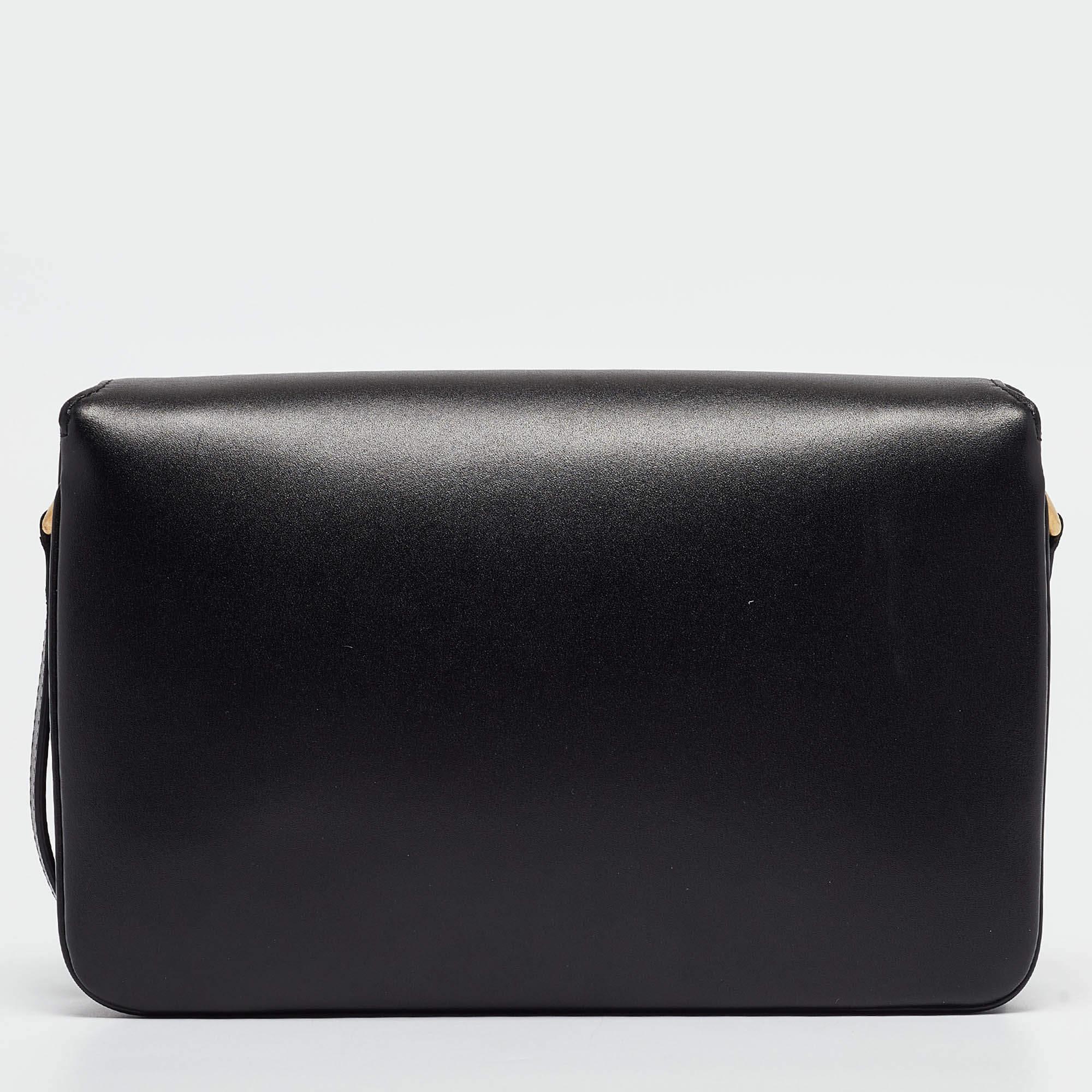 Women's Saint Laurent Black Leather Le Maillon Shoulder Bag For Sale
