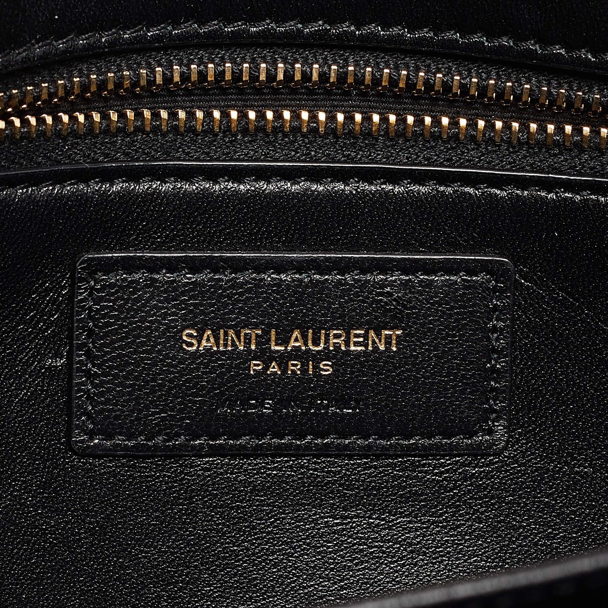 Saint Laurent Black Leather Le Maillon Shoulder Bag For Sale 5