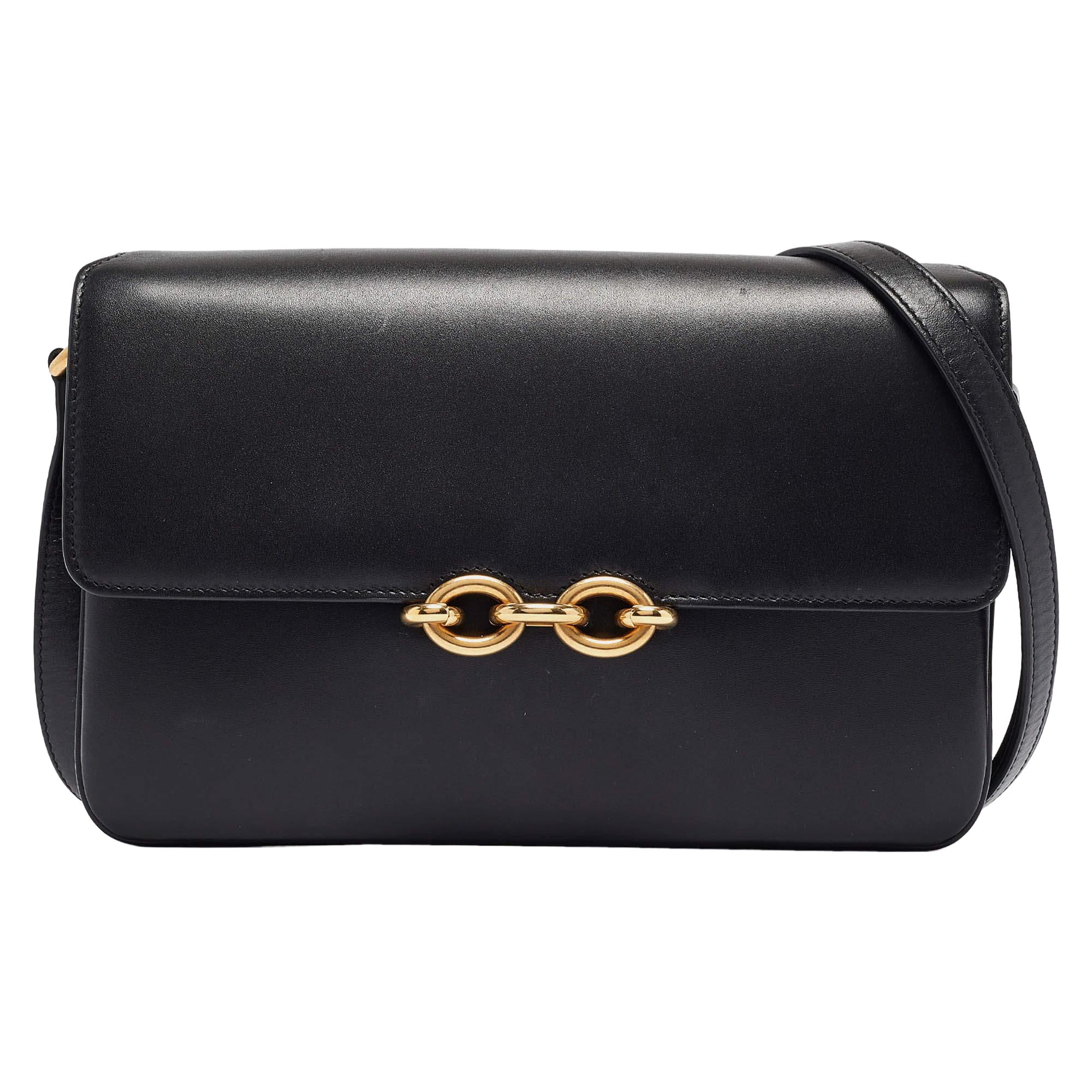 Bolso de hombro Saint Laurent Le Maillon de piel negra