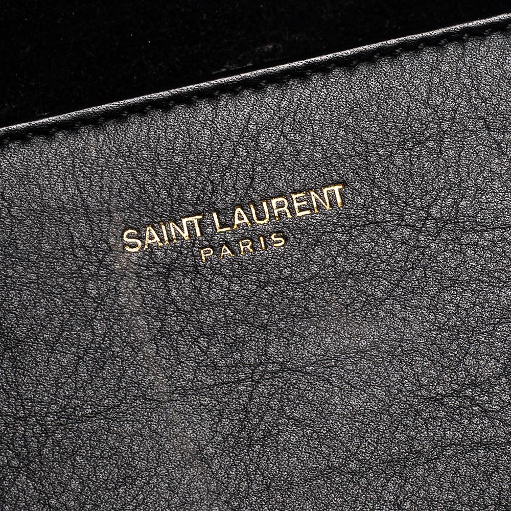 Saint Laurent Black Leather Ligne Y Flap Shoulder Bag 8