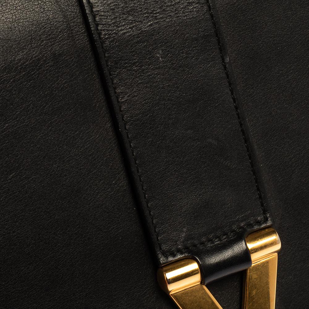 Saint Laurent Black Leather Ligne Y Flap Shoulder Bag 2