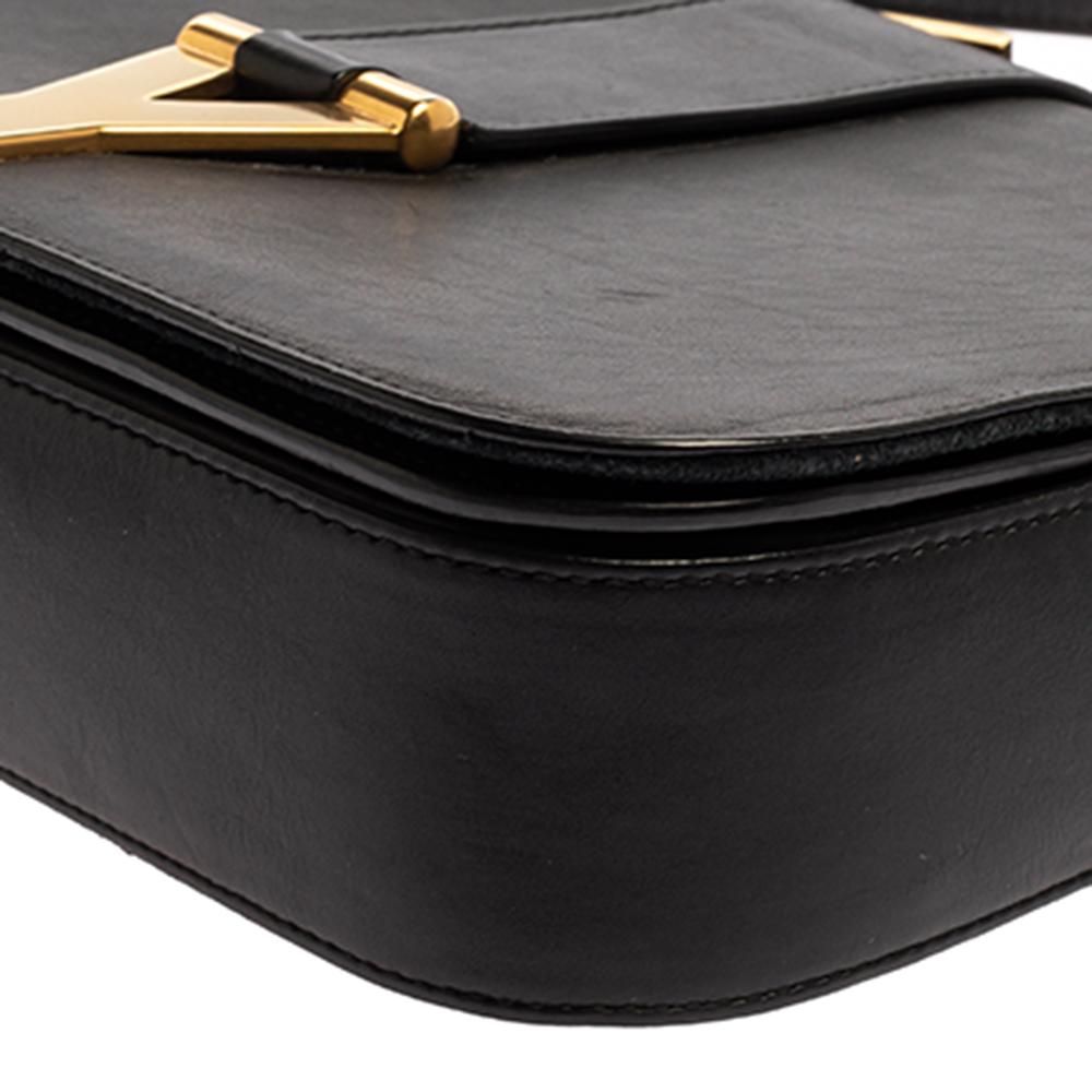 Saint Laurent Black Leather Ligne Y Flap Shoulder Bag 4