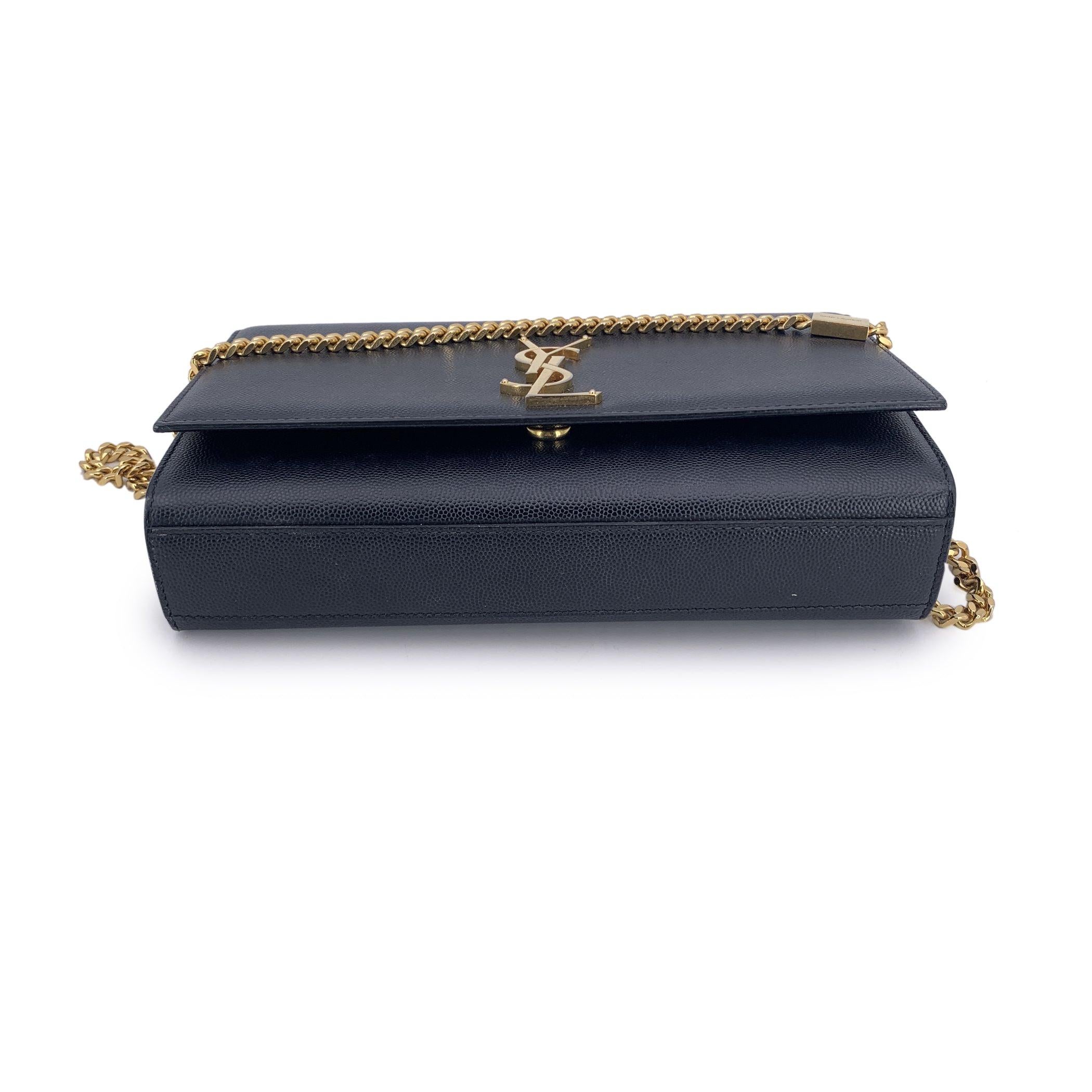 Saint Laurent Schwarze Leder Logo Kate Medium Umhängetasche Damen im Angebot