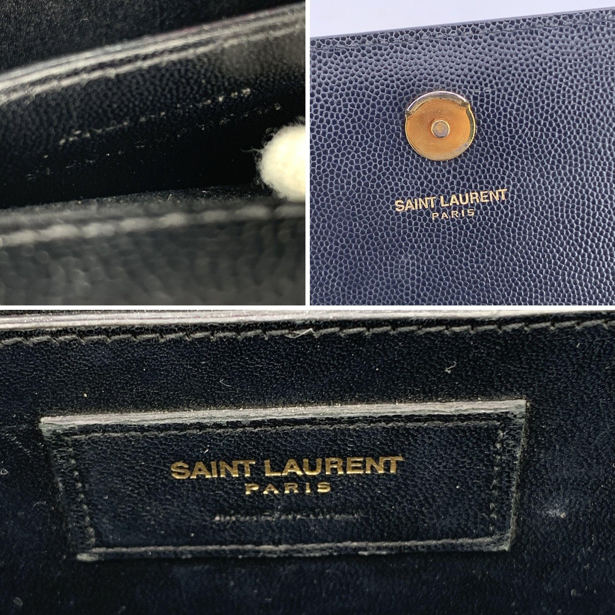 Saint Laurent Schwarze Leder Logo Kate Medium Umhängetasche im Angebot 2
