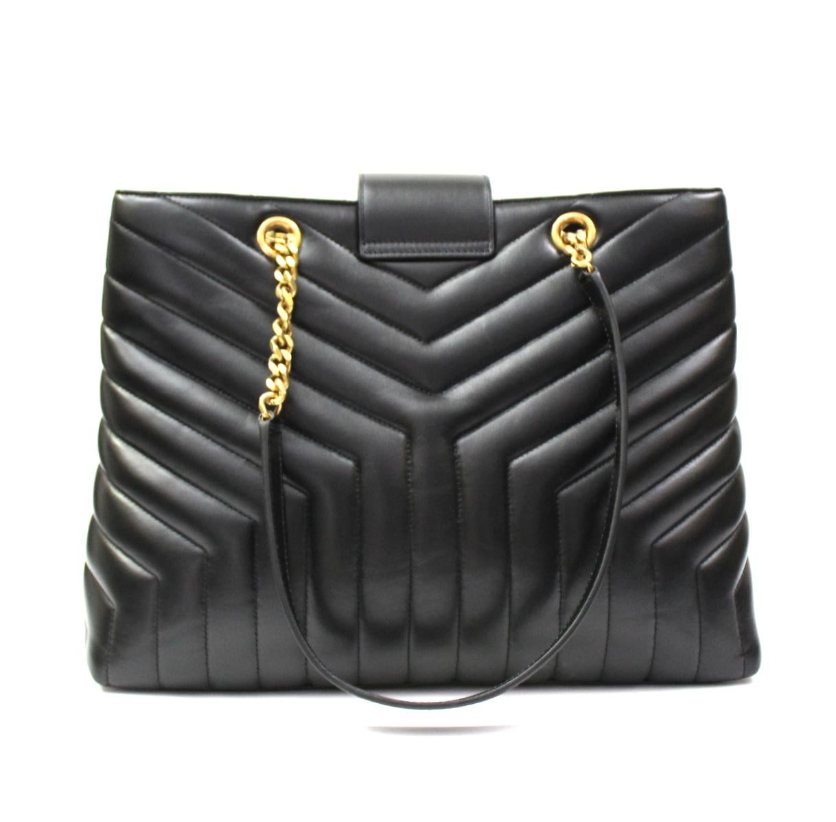 Saint Laurent Black Leather Lou Lou Bag In New Condition In Torre Del Greco, IT