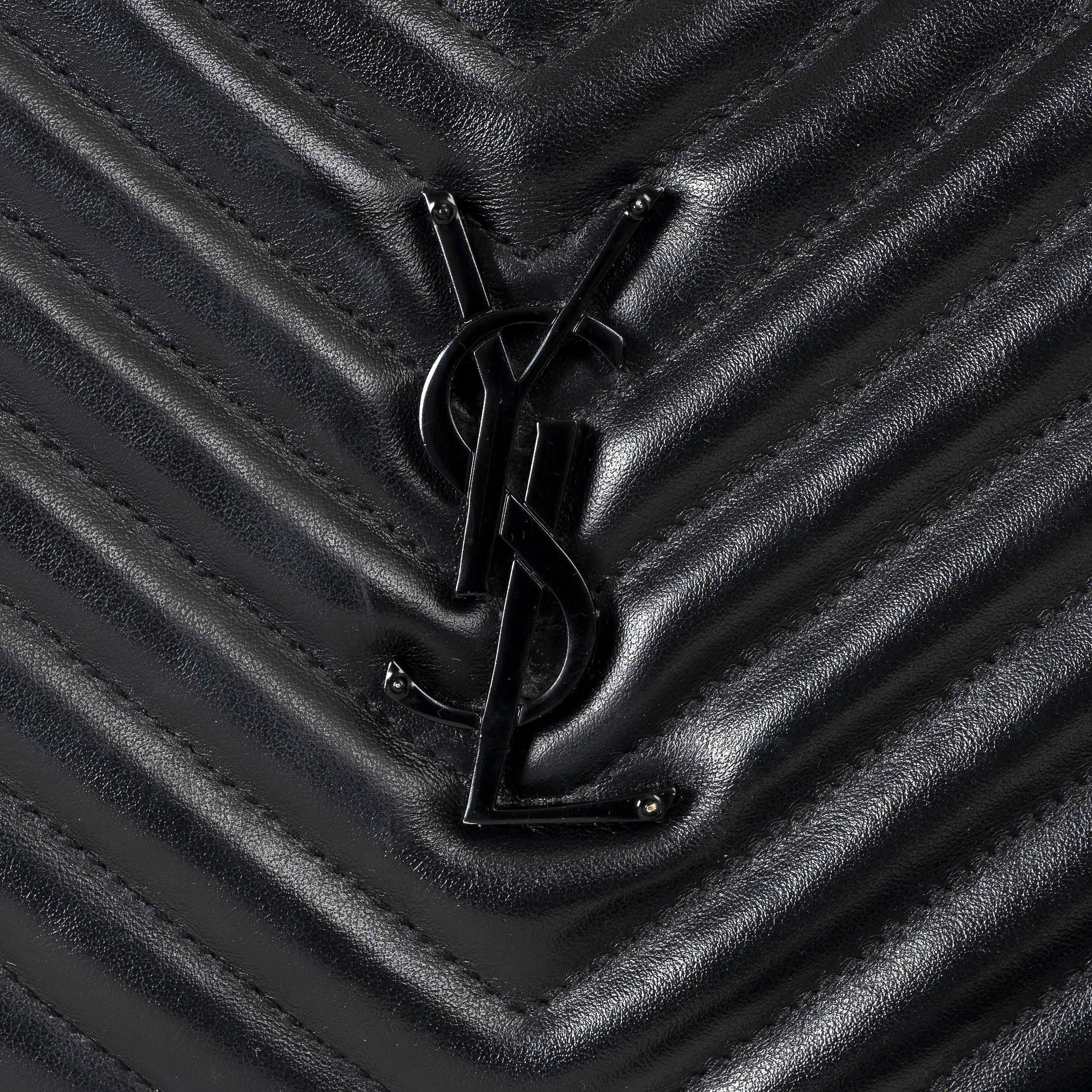 SAINT LAURENT black leather LOU MEDIUM MONOGRAM CAMERA Shoulder Bag For Sale 1