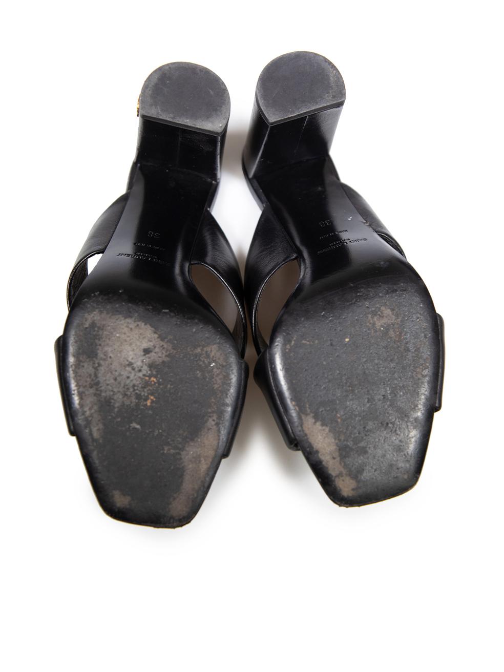 Women's Saint Laurent Black Leather Loulou Sandals Size IT 38
