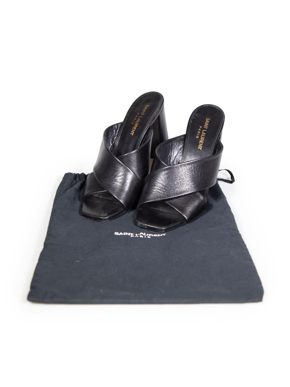 Saint Laurent Black Leather Loulou Sandals Size IT 38 4