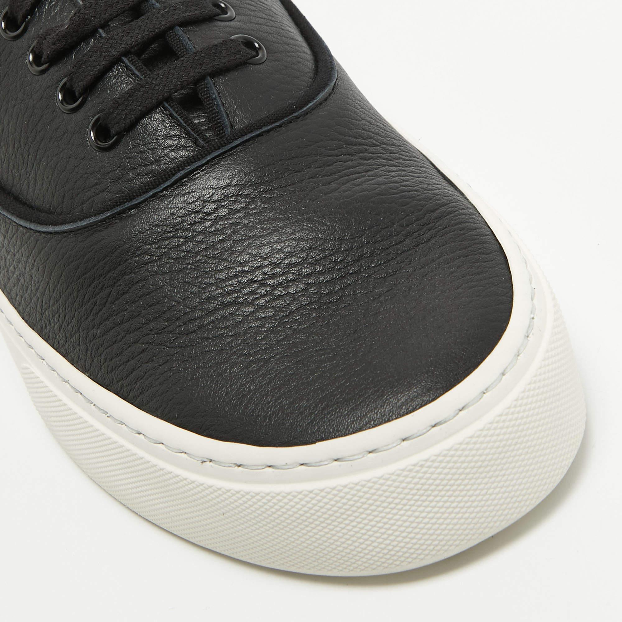 Saint Laurent Black Leather Low Top Sneakers Size 45 1
