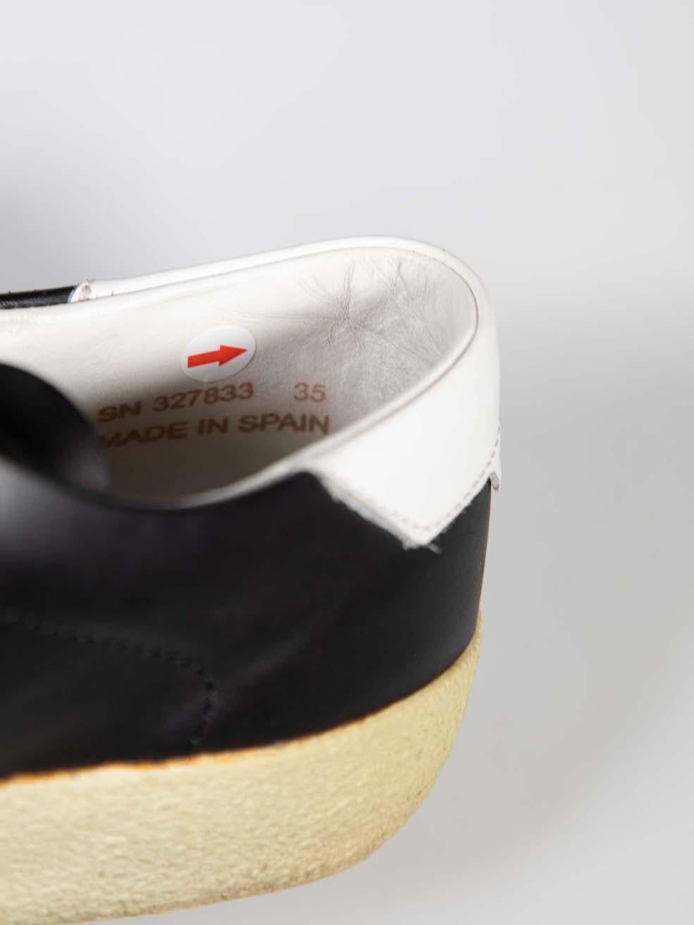 Saint Laurent Schwarze Leder-Turnschuhe mit niedrigem Oberteil Größe IT 35 im Angebot 3
