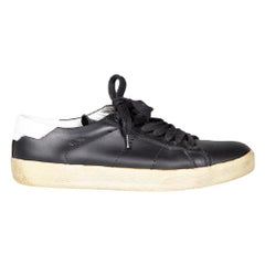 Saint Laurent Black Leather Low Top Trainers Size IT 35