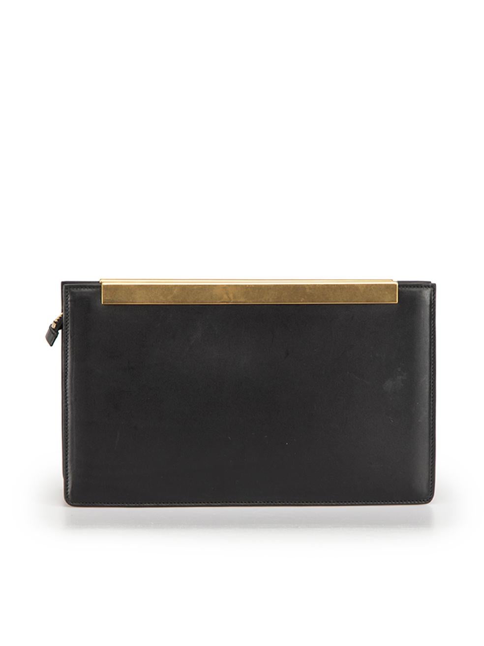 Saint Laurent Black Leather Lutetia Clutch In Excellent Condition In London, GB