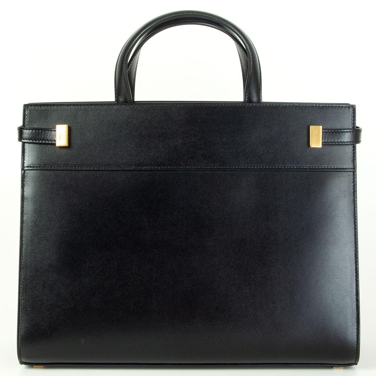 manhattan small shopping bag in box saint laurent leather