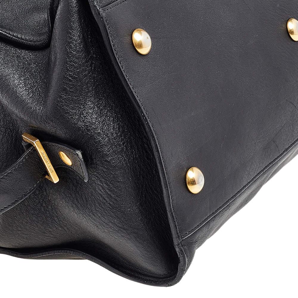 Saint Laurent Black Leather Medium Cabas Chyc Satchel 6