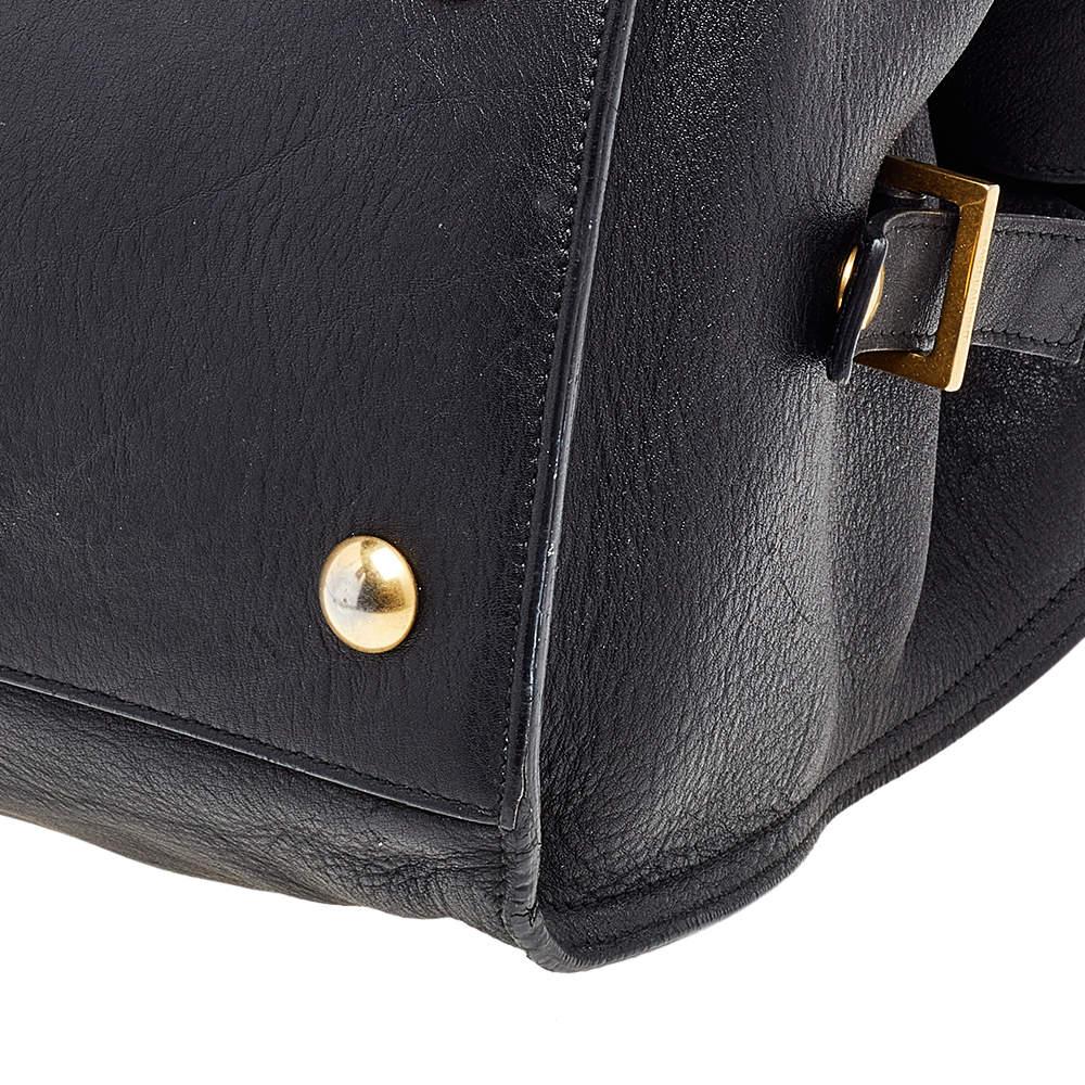 Saint Laurent Black Leather Medium Cabas Chyc Satchel 2