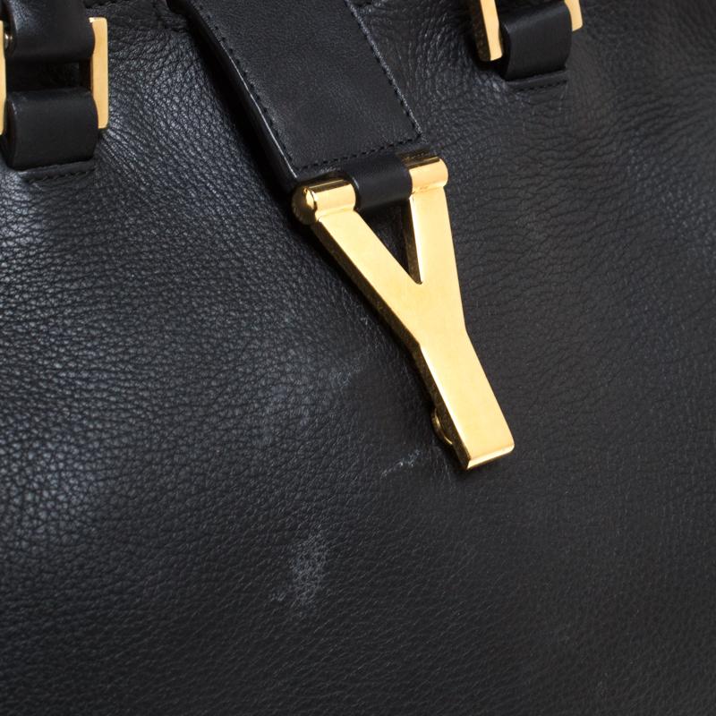 Saint Laurent Black Leather Medium Cabas Chyc Tote 6