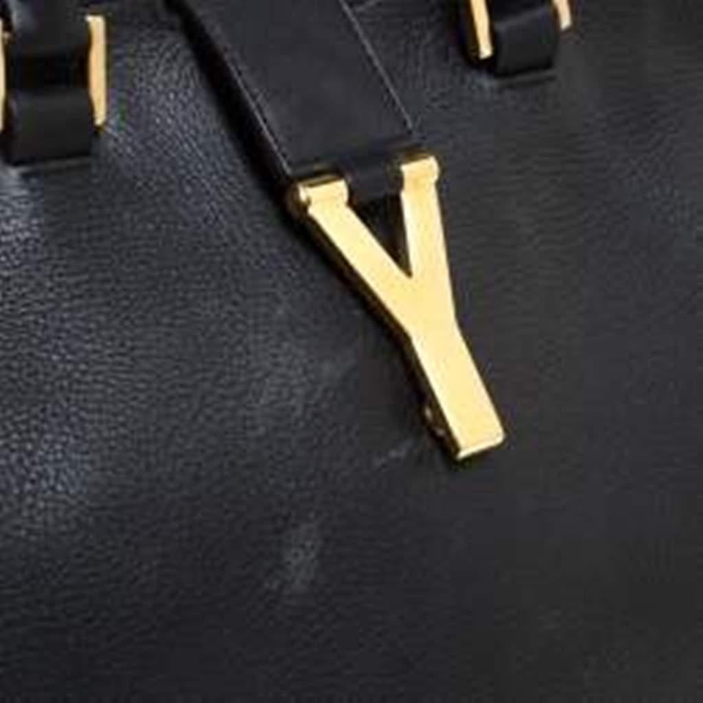 Saint Laurent Black Leather Medium Cabas Chyc Tote 5