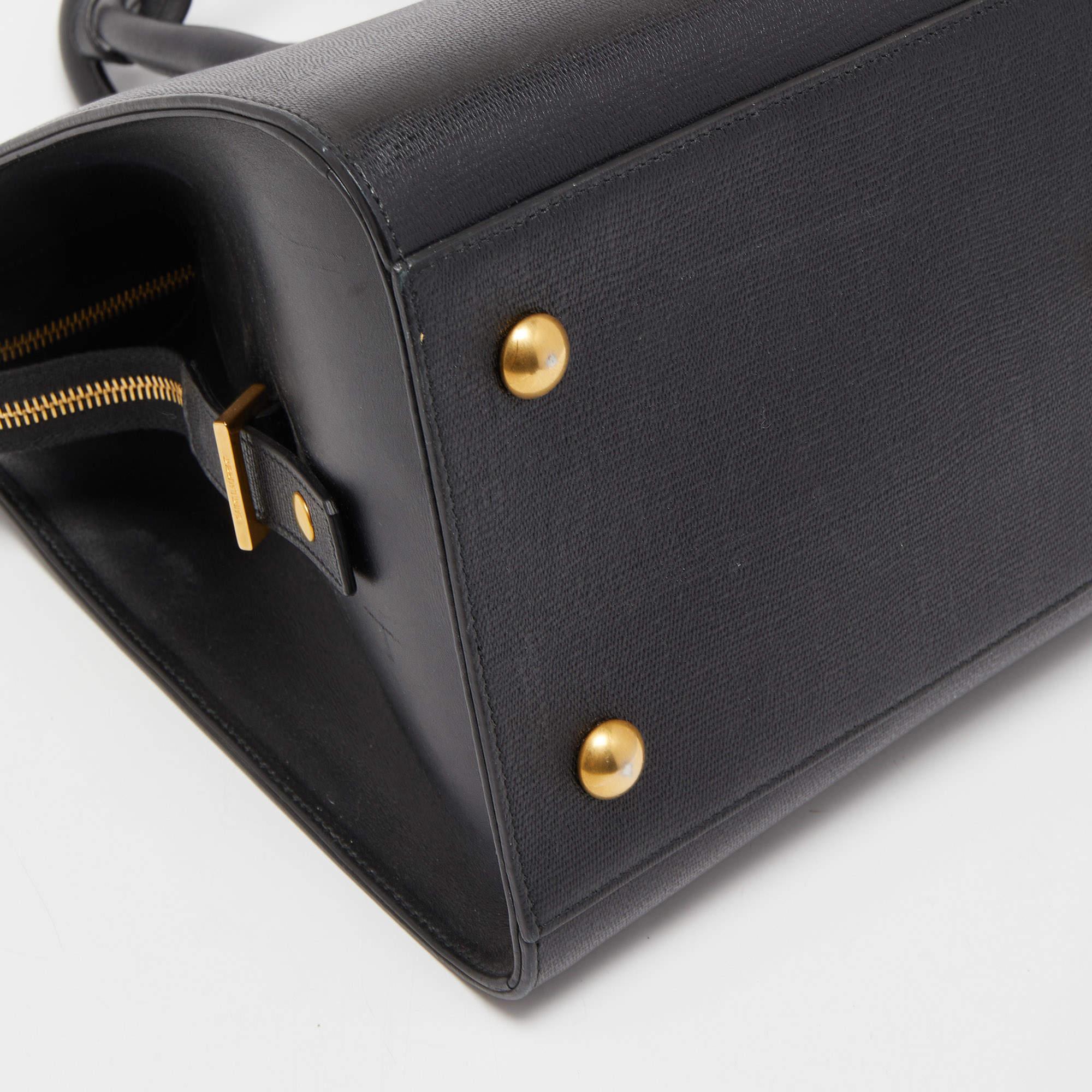 Saint Laurent Black Leather Medium Cabas Chyc Tote 6