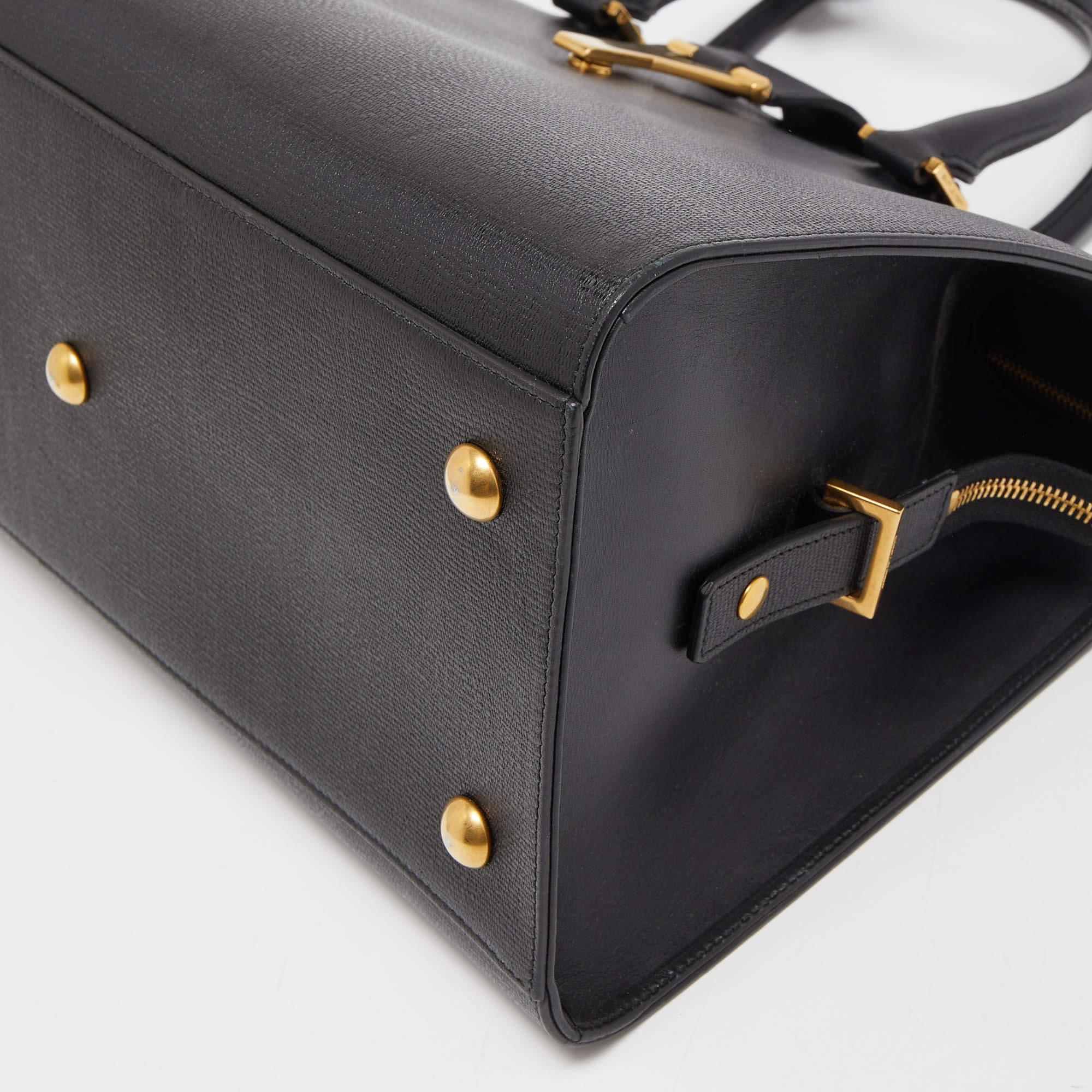 Saint Laurent Black Leather Medium Cabas Chyc Tote 7