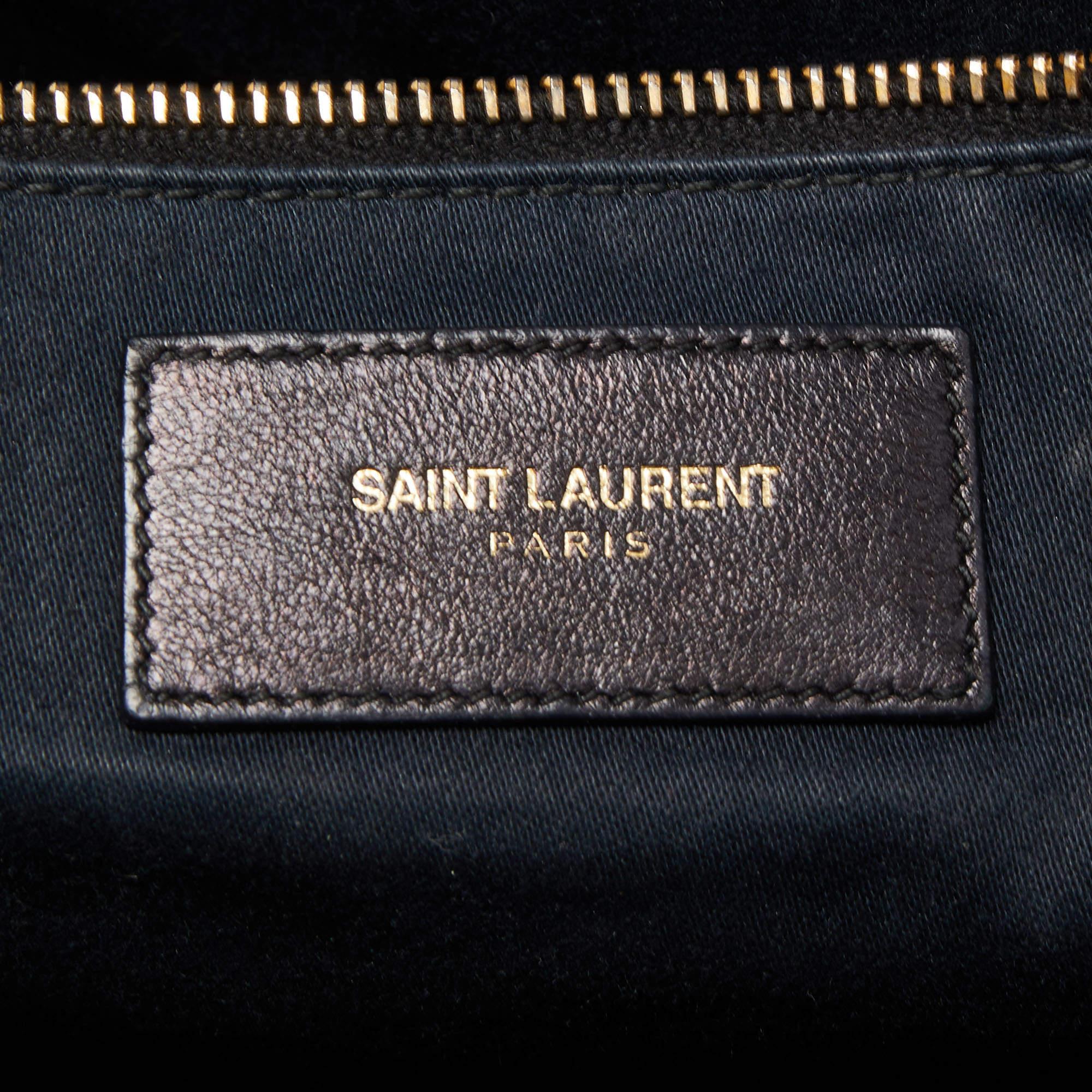 Saint Laurent Black Leather Medium Cabas Chyc Tote In Good Condition In Dubai, Al Qouz 2