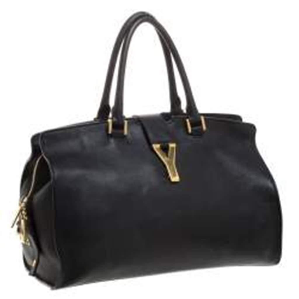 Saint Laurent Black Leather Medium Cabas Chyc Tote In Good Condition In Dubai, Al Qouz 2